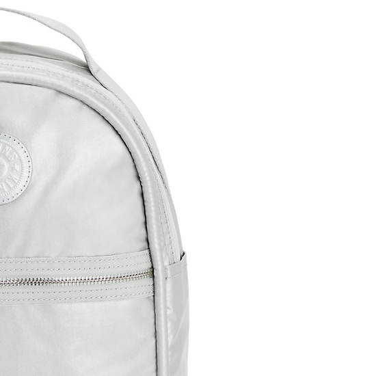 Kipling Kae Klassieke Metallic Rugzak Zilver | België 1628IL